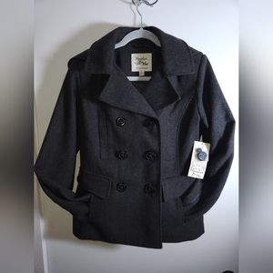 NWT Maralyn & Me Pea Coat Charcoal M